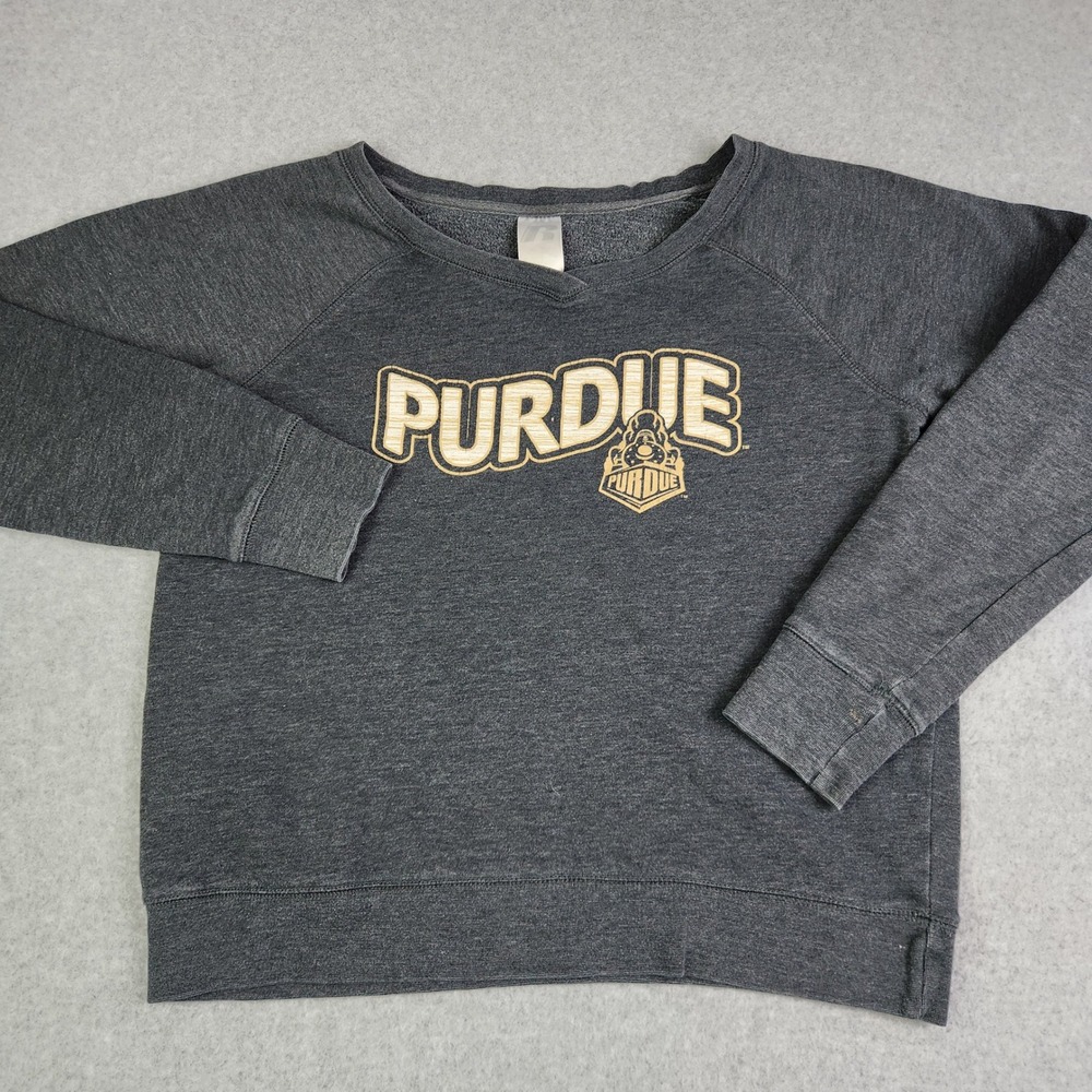 Purdue Boilermakers Sweatshirt Women XL Gray Russell Athletic NCAA Basketball